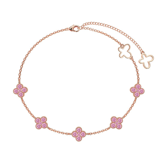 Elegant Pink Floral Bracelet